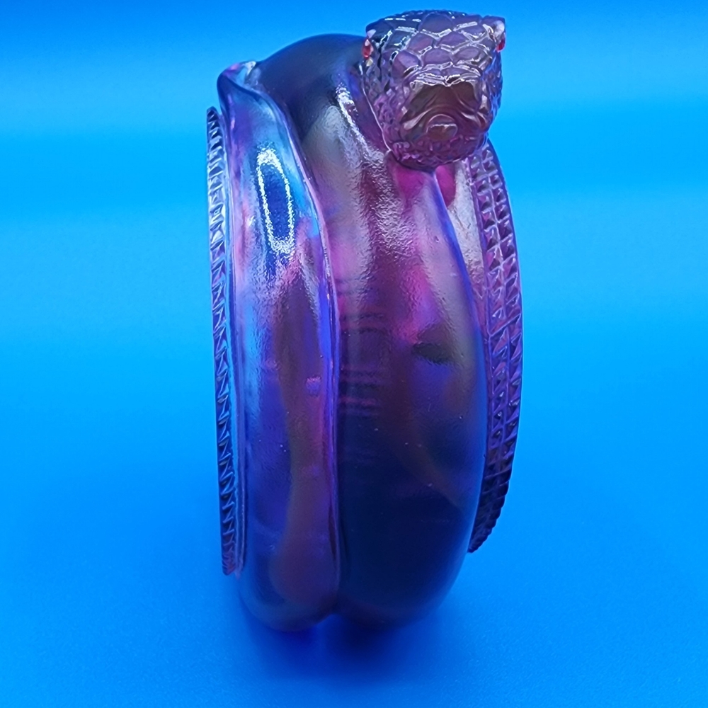 Liuligongfanf Purple Red/ Violet Crystal Art Glass Snake Sculpture Paperweight